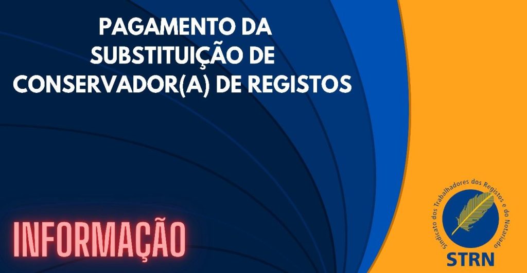 Pagamento da Substituição de Conservador(a) de Registos